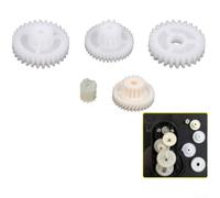 Replacement Plastic Gears For Smart Robot Vacuum Cleaner Side Wheel And Brush Drive System White Color Precision Teeth Long Lasting Durability 0.6 By 0.5 Cm Size Pack Of Five Units(A)