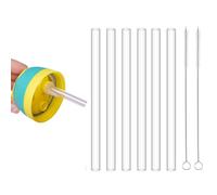 Replacement Plastic Straws for Owala Water Bottle 24oz & 32oz, 6 Drinking Straws with 2 Straw Cleaning Brush, Reusable Clear Straws for Owala Freesip Flip Insulated Stainless Steel Water Bottle