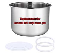 Replacement Pot for Instant Pot 6 QT, with 2 Sealing Rings & 1 Sealing Lid | Food-Grade 304 (18/8) Stainless Steel, Dishwasher Safe, Replacement for Instant Pot 6 QT, 3 Year Warranty