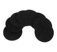 Replacement Powder Applicators Pu Leather Ultra-thin Black 8pcs | Lint Surface, Sleek Versatile Design, for Makeup Routine and On-the-go Touch-ups