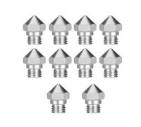 Replacement Print Nozzle M7 Thread 3D Printer Hotend Nozzle 1.75mm Filament, MK10 Kit, Parts 0.2/0.3/0.4/0.5/0.6/0.8/1.0mm 10pcs(Silver,0.4mm)