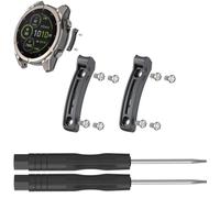 Replacement Protective Bumpers Set Compatible with Garmin Fenix 8 Pro/Fenix 8/Tactix 8/Quatix 8 Watch Anti-Collision Strips with Screwdriver and Screws, 2-Pack (Dark Grey, 47mm)