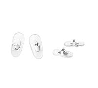 Replacement Push-in Nose Pads for Ray-Ban RB6335 Glasses Repair Kits,Bonus Lens Cloth (silver)