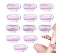 Replacement Razor Blades Compatible with Gillette Venus, 12 PCS Extra Smooth Women's Razor Blade Refills, 3-Layer Design & Pivoting Head, Easy to Replace, Durability and Hygiene