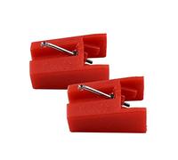 Replacement Record Player Stylus Turntable Needle for ION ICT04RS - ION TTUSB, TTUSB10, ITTCD10, LPDock, LP2CD, LP2Flash, IProfile and Profile Flash (Pack of 2) Red