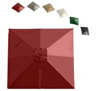 Replacement Rectangle Canopy for 4x3m Patio Umbrella Garden Sunshade with Air Vent Outdoor Shade Cover Burgundy Fabric 8 Ribs Waterproof UV Protection