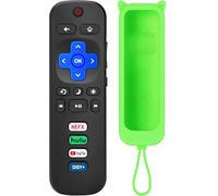 Replacement Remote Control for All Roku TV, with Protective Silicone Cover Case (CAN Glow in The Dark), for Roku TCL, Hisense, Onn, Sharp, Element, Philips, Insigna, Jvc, RCA ROKU Smart TVs