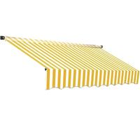 Replacement Retractable Awning for Manual Patio Umbrella Garden Canopy 4x3m (13x10ft) Yellow Fabric for Outdoor Shade Balcony Cover Garden Shelter
