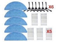Replacement Robot Vacuum Cleaner Accessories Spare Side Brush HEPA Filter Mop Cloth Wipe Rag For MEDION E32 SW(Set 2)