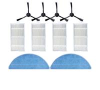 Replacement Robot Vacuum Cleaner Accessories Spare Side Brush HEPA Filter Mop Cloth Wipe Rag For MEDION E32 SW(Set 1)