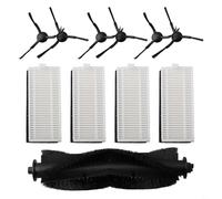 Replacement Roller Brush Side Brush Filter Kit for Cecotec For Conga 7490 For Genesis For X-Treme, Anti-Tangle Main Brush with For HEPA Filters and For Edge Brushes,
