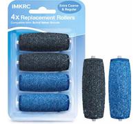 Replacement Roller Heads for Scholl Velvet Smooth Express Pedi, Extra Coarse Regular Smooth Refills, Electric Foot File for Hard Skin Callus Removal, Pedicure Pack (Coarse & Regular, 4)