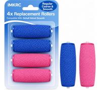 Replacement Roller Heads for Scholl Velvet Smooth Express Pedi, Extra Coarse Regular Smooth Refills, Electric Foot File for Hard Skin Callus Removal, Pedicure Pack, Regular & Smooth Coarse, 4