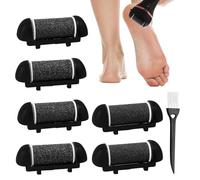 Replacement Roller Refill Heads,7PCS Electric Foot File Refill Rollers,Extra Coarse Regular Coarse Fine Coarse 3 Types, with Cleaning Brush,Compatible with Ratukall/Essy/ShoRan/Scholl/Pedi Foot File