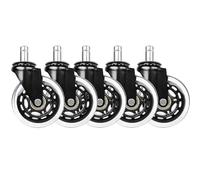 Replacement Rubber Casters for Office Chairs - 2.5 Inch Heavy-Duty Swivel Wheels with Protection - Universal Furniture Rollers for Carpet and Hard Floors