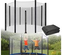Replacement Safety Enclosure Net for Trampolines | Universal Fit for 10ft 12ft 13ft 14ft 16ft Sizes | Includes All Straps & Hardware | Jump Guard Protective Netting (13ft 8 Poles)