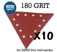 Replacement Sanding Triangle for Scheppach DS930 Wall Sander 10pcs 280mm x 180G