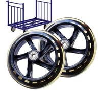 Replacement Scooter Tires - Solid Wheel Pair With Bearings, Smooth Quiet Rolling Design | 145 To 200mm Size Fit, Portable Skate Style Wheels, Trolley Scooter Furniture Movement Parts Set