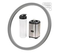 Replacement Sealing Rings, 12 Pieces, Made of Silicone, in Grey, Compatible with WMF Kult X Mix & Go Mini Smoothie Maker, for Blender and Drinking lid, Blender jug Repair Seal Set