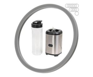 Replacement Sealing Rings, 12 Pieces, Made of Silicone, in Grey, Compatible with WMF Kult X Mix & Go Mini Smoothie Maker, for Blender and Drinking lid, Blender jug Repair Seal Set