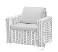 Replacement Seat Cushion Pads for Keter Allibert California Rattan Outdoor Furniture - 1,2 or 3 Seater Water Resistant Rattan Patio Set Sofa Cushions Pads (Armchair - 2 Pieces, Grey)