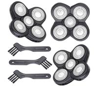 Replacement Shaver Heads Compatible with Freebird and Freedom Grooming, 5 Blades Flex Series for Bald Men Electric Razor Heads with Cleaning Brush