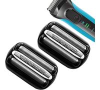 Replacement Shaving Heads, Compatible with All Braun Series 3 Shavers, 21B Precision Heads,Black (2)