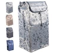 Replacement Shopping Trolley Bag, 72L Water-resistant Oxford Fabric Storage Bag with Side Pockets, Fits Foldable Shopping Carts for Groceries, Supermarkets, Camping & Travel, 37.5x28.5x67cm