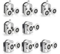 Replacement Shower Door Fixing Wheels 25mm in Chrome - 4x Top & 4x Bottom - Fits Glass 4-6mm (25mm)