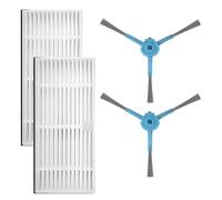 Replacement Side Brush and Filter Kit Compatible with For Cecotec For Conga 9590 9990 10090 AI Vacuum Cleaner Includes 2 Brushes and 2 Filters for Enhanced Dust Removal