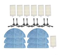 Replacement Side Brush Filter Mop Set for ZACO V5s Pro V5x V5 For V3 V3s, Robotic Cleaner Maintenance Kit with 8pcs Side Brushes 6pcs 6pcs Mops, Vacuum Parts Bundle Compatible
