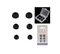 Replacement Silicone Earbud Tips for realme Buds Air 7 Pro - 3 Pairs (S/M/L Sizes) with Storage Box | Noise Isolation & Comfortable Earphone Rubber Buds,toergy Earbuds Covers,Black & Transparent
