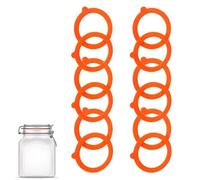 Replacement Silicone Seals for Kilner Jars Airtight Silicone Sealing Gaskets Rings, Leakproof Replacement Rubber Seals for Glass Clip Top Jars Storage Jars (12 PCS, Orange)