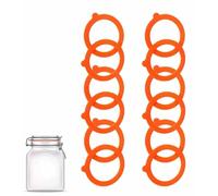 Replacement Silicone Seals for Kilner Jars Airtight Silicone Sealing Gaskets Rings, Leakproof Replacement Rubber Seals for Glass Clip Top Jars Storage Jars (12 PCS, Orange)