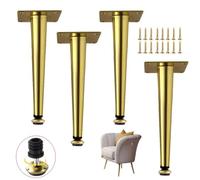 Replacement Sofa Legs,4pcs Metal Furniture Leg,Iron Table Leg,Tapered Kitchen Cabinet Feet,Coffee Table Leg,for TV, Armchair,Nightstand,Ottoman,Height Adjustable 0-1cm
