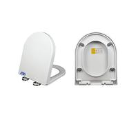 Replacement Soft Close Toilet Seats D Shape, Small Toilet Seat U Shaped D Shape Bowl Compact Tiny Design Water Closet Easy Install, (W 335mm L 410-450mm),9013