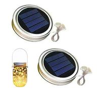 Replacement Solar Light Units Solar Light Replacement Top 2Pcs 2.76in Replacement Solar Light Units with String Light DIY 300mAh Warm White 30 LED Solar Replacement Top for Mason Jar Solar Lights