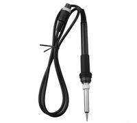 Replacement Soldering Iron Handle For General 936 Station With 5 Pin And 5 Holes Tips Black Heat Resistant Silicone Grip Long Lasting Alloy Head Repair Tool(A)