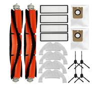 Replacement Spare Parts for Dreametech Bot D10 Plus/ Z10 Pro/ L10 Plus Robot Vacuum 2 Main Brush 4 Side Brush 4 Filter 4 Mop Pad 2 Dust Bag Accessories (18 Pack)