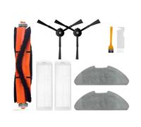 Replacement Spare Parts Kit for Xiaomi Robot Vacuum Mop 2 Lite/Mop 2 Pro Accessories- 1 Main Brush+2 Filters+2 Side Brushes+2 Wiping Cloths+1 Cleaning Brush, ABS/Fabric/Nylon/Microfiber, Deep Cleaning