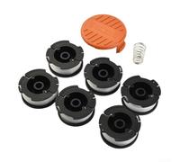 Replacement Spools For Black And Decker，1.65mm Nylon Line Refills， ABS Coil，9.14m Length，Compatible With GL280 GL230 GL340 Series Trimmers(6X Thread Spool+1X Coil Cap+1X Spring)