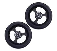 Replacement Sport Wheelchair Front Wheel Accessories 4/5 inch Universal Walker Casters Roller Bearings ID 8mm, PU Solid Tires Aluminum Hubs(Black,10cm/4in)