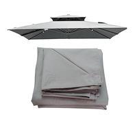 Replacement Square Cantilever Parasol Canopy 2.5x2.5m 3x3m 8 Arms Garden Patio Gazebo Sun Umbrella Cloth Replace, Outdoor Fade-resistant Sun Shade Waterproof Table Parasol Canopy Cover(Grays,2.5x2.5m)