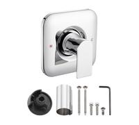 Replacement Square Trim Kit for Moen Chateau Shower Faucet (Valve & Cartridge Not Included), Pull-On Push-Off Knob Handle Design, Chrome
