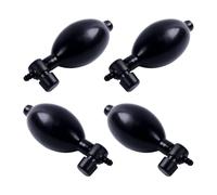 Replacement Squeeze Bulb Set for Cuff Monitor Repair | 4 Piece Black Inflation Bulb Parts with Housing and Connector Tip for Spare Maintenance Use