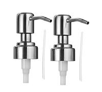 Replacement Stainless Steel Soap and Lotion Dispenser Head with Dual 15 5cm Tubes Anti Rust 360 Rotatable Leak Proof Nozzle for Long Use Apply to 26mm 27 4mm Diameter Bottles