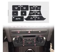 Replacement Stickers for A3 8P A/C Climate Control Black Vinyl for Button Restoration