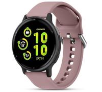 Replacement Strap compatible with Garmin Vivoactive 5/Vivoactive 3/3 Music Strap, 20mm Adjustable Silicone Strap for Garmin Forerunner 55 245 645 (Small for 130mm - 175mm Wrist, Smoke Purple)