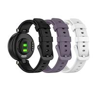 Replacement Straps Compatible with Garmin Lily Strap, Chofit Soft Silicone Sport Colorful Band Wristband with Install Tools for Garmin Lily Smartwatch Women Girl (Black+White+Deep Orchid)