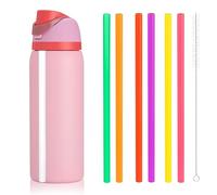 Replacement Straw for Owala Water Bottle 24 oz 32 oz, 6PCS Reusable Plastic Straws Compatible With Owala Water Bottle，BPA-FREE Straws and 1 Cleaner Brush